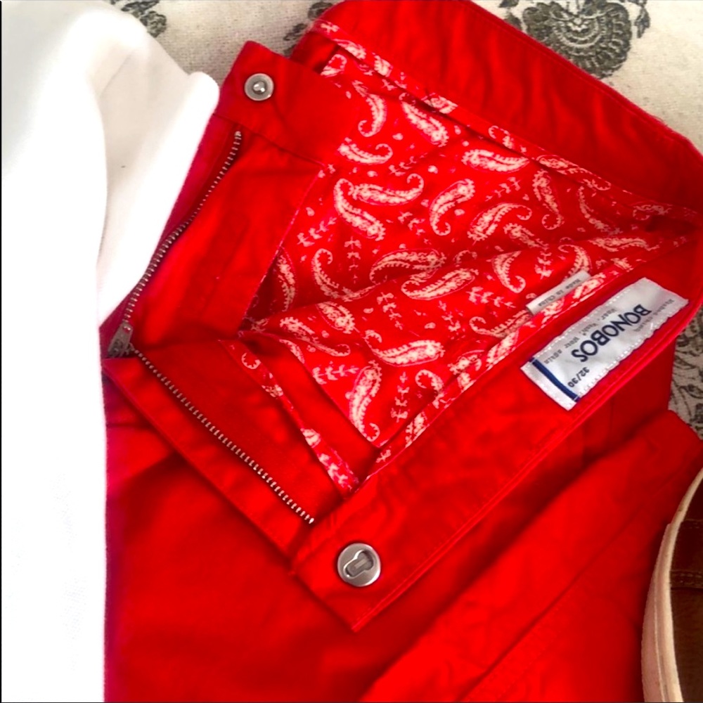 BONOBOS MENS RED CHINO SIZE 32 x 30